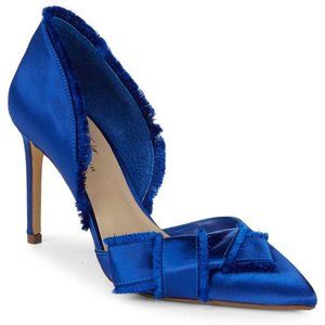 NWT Satin Fringe Trim D'orsay Heel
